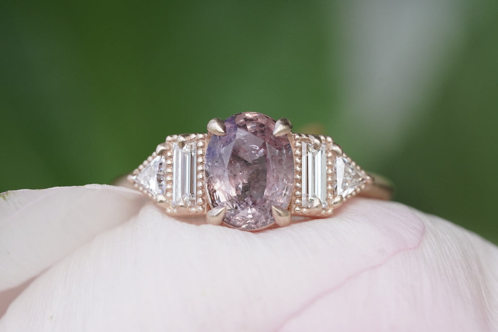 Pink Montana Sapphire Rose Gold Engagement Ring