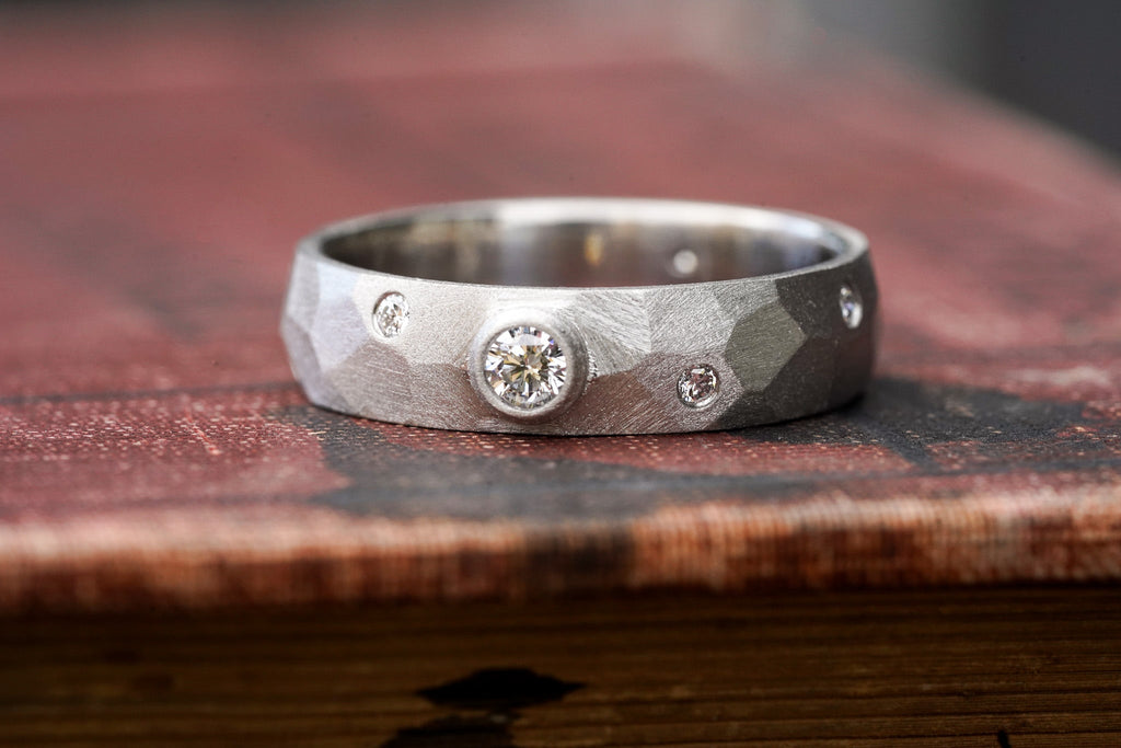 Diamond Platinum Matte Men's Band