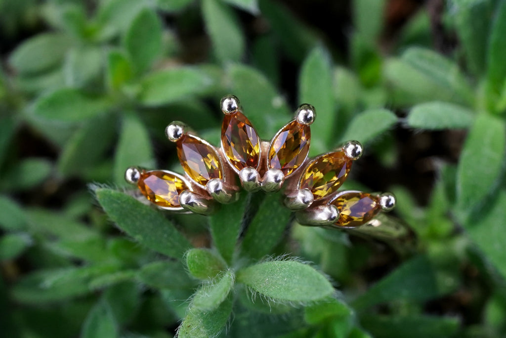 Citrine 14k Rose Gold Sunrise Ring