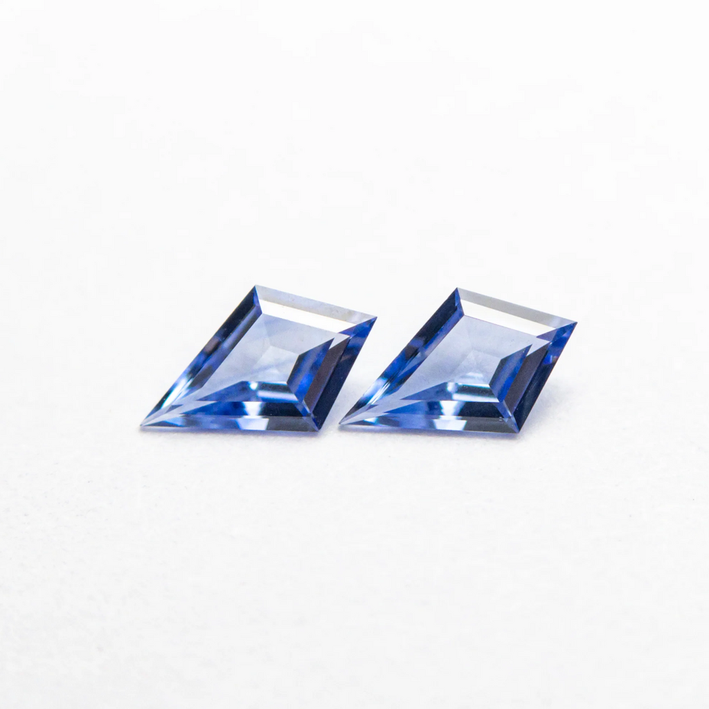 Match pair of blue sapphire kites