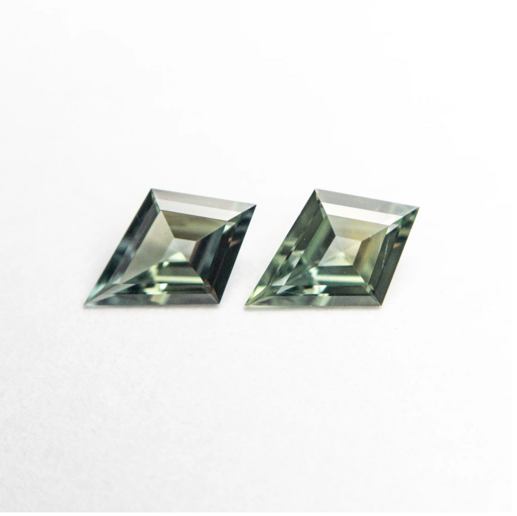 Match pair of Green Sapphire Kites