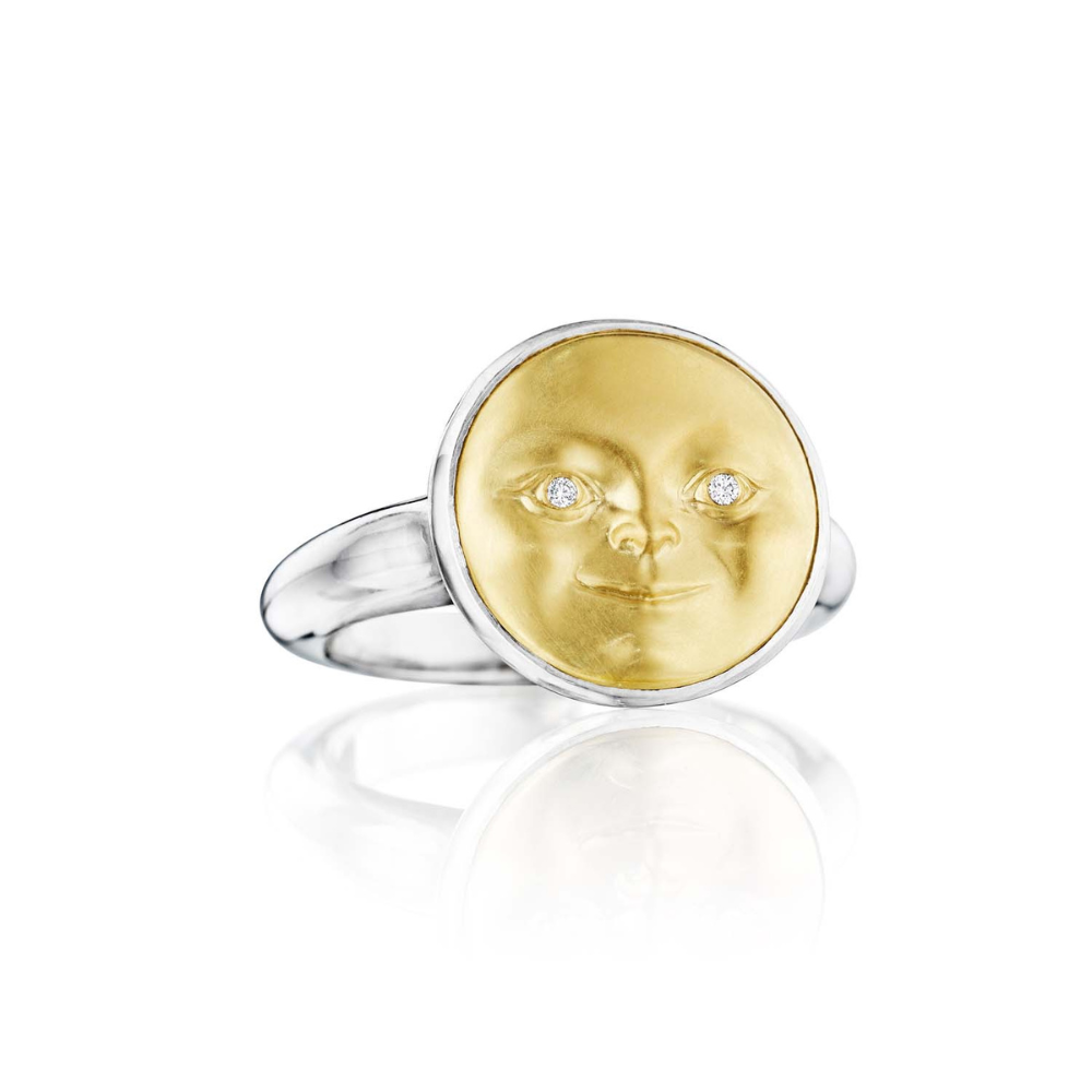 18k & Silver Moonface Ring – Bohemi