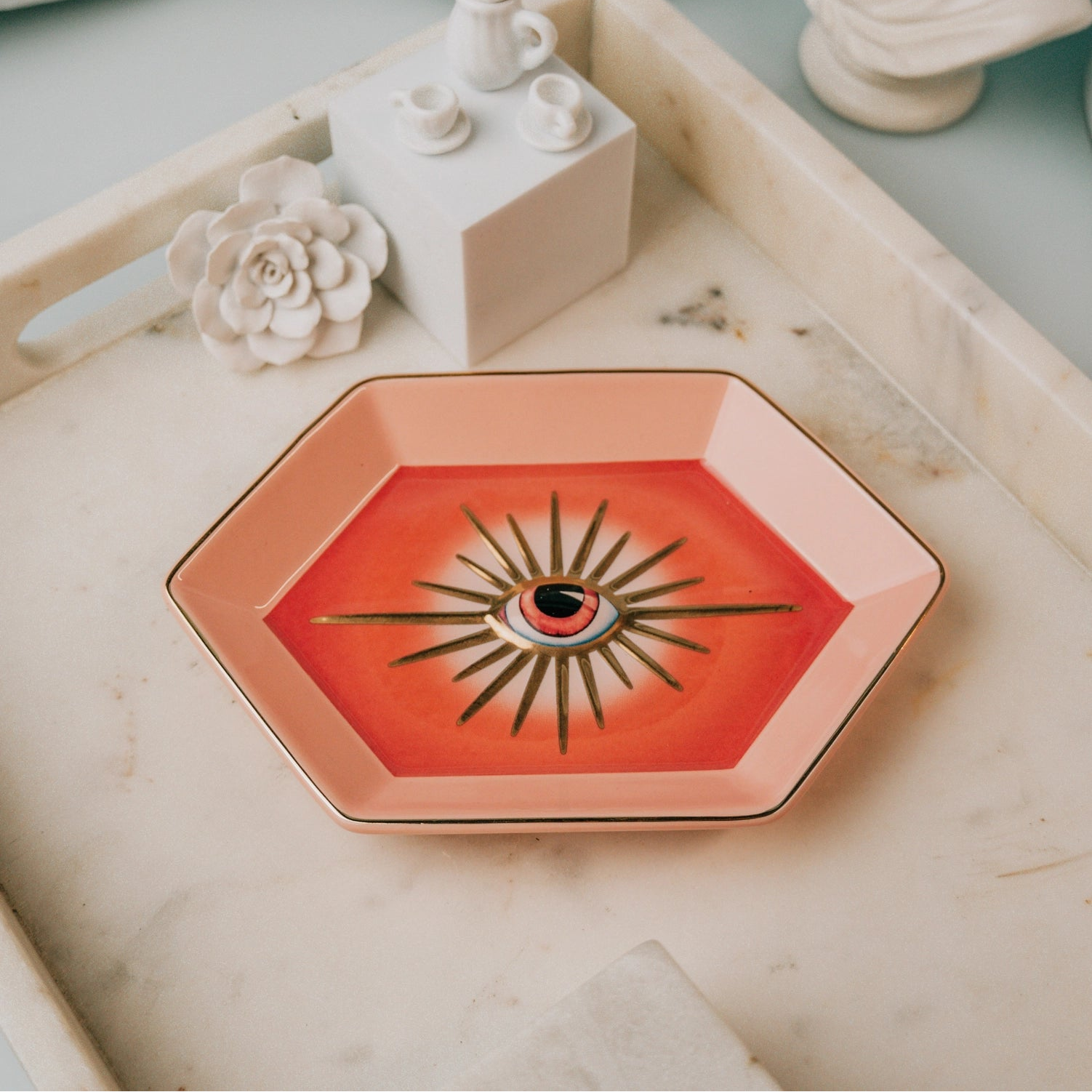 Hexagon Evil Eye Catchall Dish – Bohemi