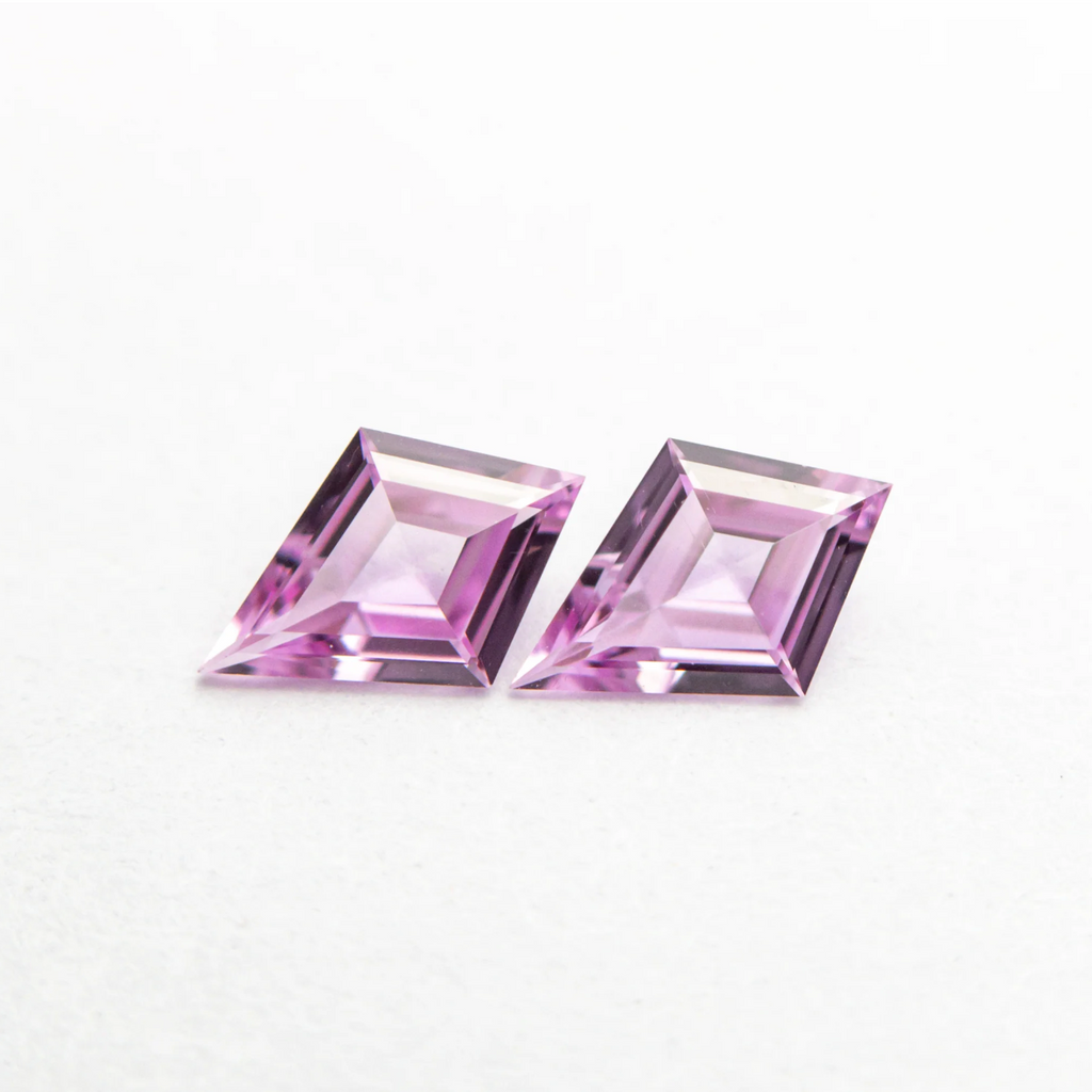 Matched pair of pink sapphire kites