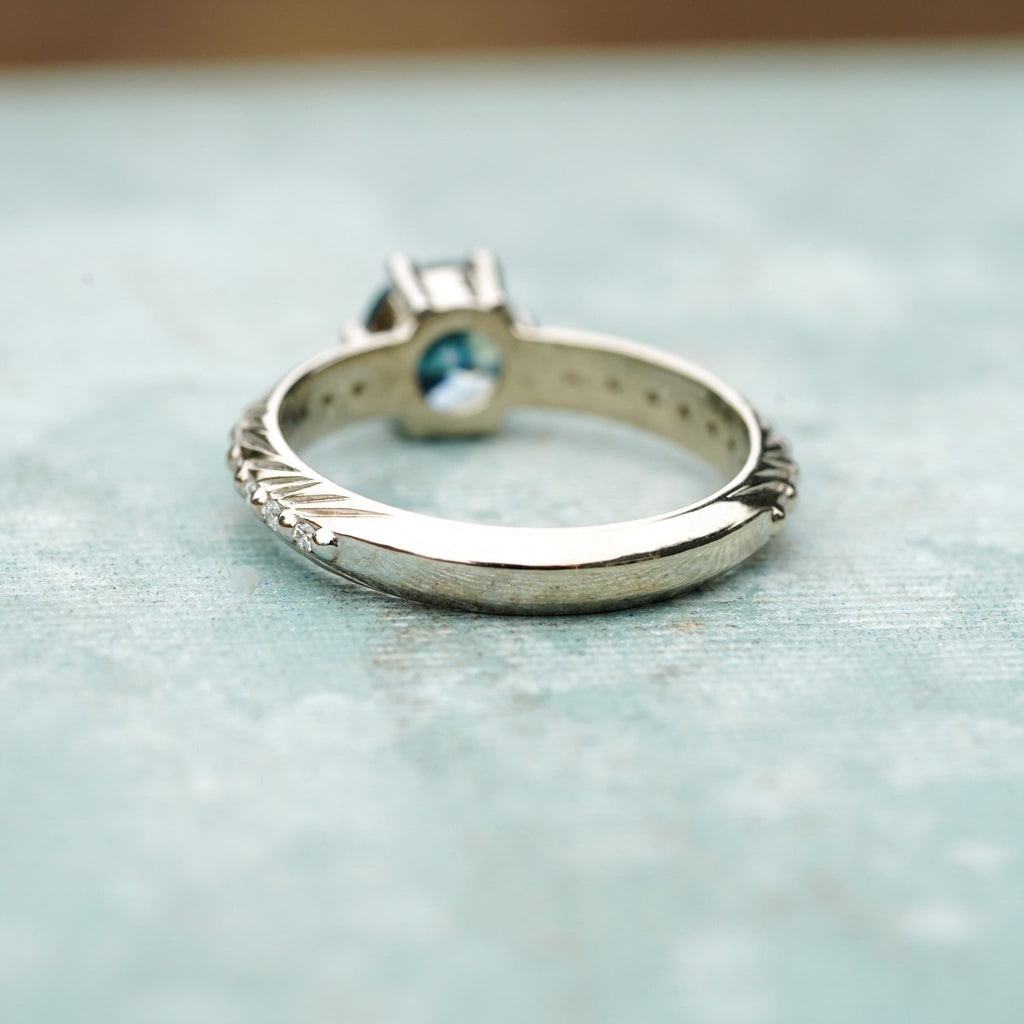 sapphire bohemian engagement ring in 14k gold