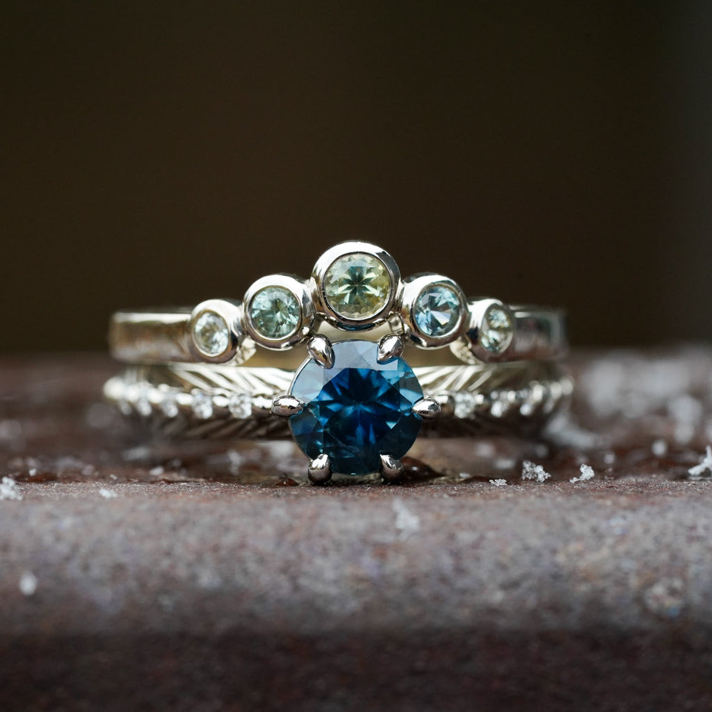 montana sapphire boho wedding stack