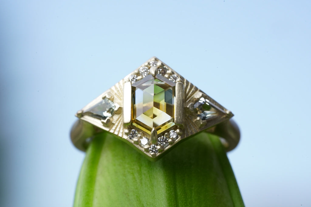 Montana sapphire ring with cosmic meaning
