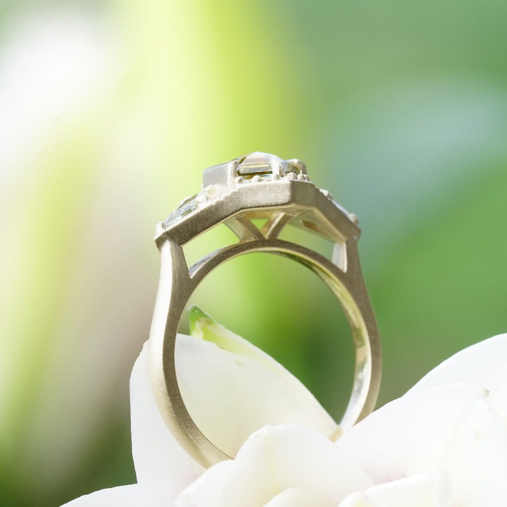 gold engagement ring inspired by constellations and astrology