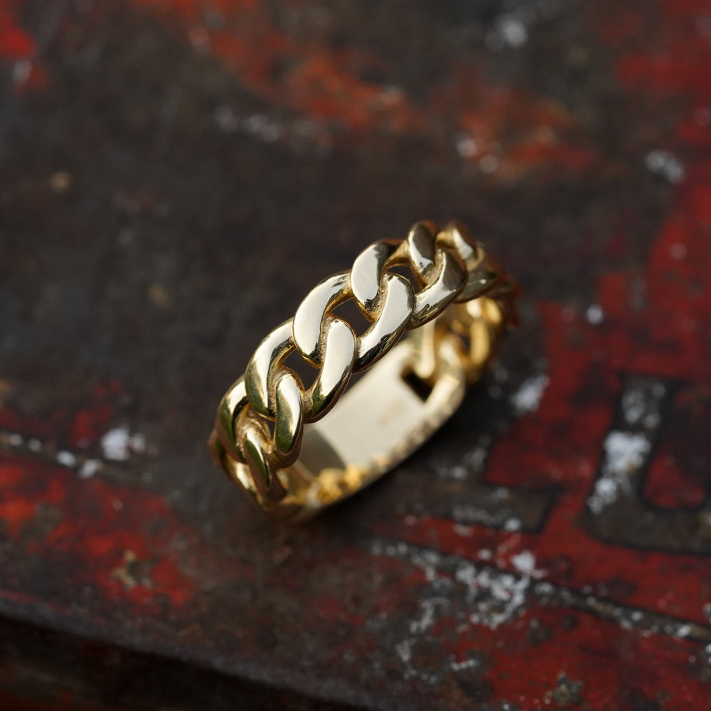 14k Cuban Link Chain Ring – Bohemi - Main Image